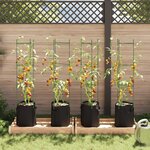 vidaXL Cages à tomates avec sacs à plantes 4 Pièces 154 cm acier et PP