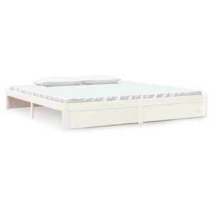 vidaXL Cadre de lit sans matelas blanc bois massif 200x200 cm