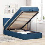 VidaXL Cadre de lit ottoman avec matelas bleu 80x200 cm tissu