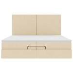 VidaXL Cadre de lit ottoman avec matelas crème 200x200cm tissu