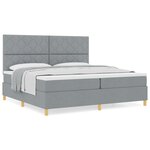 vidaXL Lit avec sommier et matelas gris clair 200x200 cm en tissu