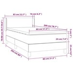 vidaXL Sommier à lattes de lit avec matelas Gris foncé 80x200 cm Tissu