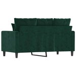 vidaXL Canapé à 2 places Vert foncé 120 cm Velours