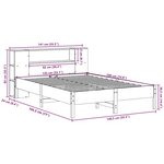 vidaXL Lit bibliothèque sans matelas 135x190 cm bois de pin massif