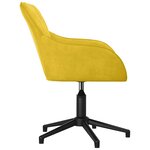 vidaXL Chaise pivotante de bureau Jaune Velours
