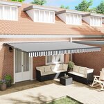vidaXL Cadre d'auvent Anthracite et blanc 500 × 300 cm