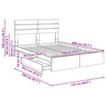 vidaXL Lit de Rangement Chêne Sonoma 150 x 200 cm Bois d'ingénierie