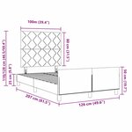 Lit vidaXL Gris Foncé 120x200 cm Velours