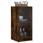 vidaXL Armoire latérale avec portes en verre chêne fumé 35x37x75 5 cm