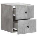 vidaXL Cabinet de chevet mural 2 Pièces Gris béton 34 5 x 33 x 40 cm