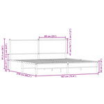 vidaXL Cadre de lit en métal sans matelas chêne sonoma 183x213 cm