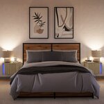 vidaXL Tables de chevet murales avec lumières LED 2 Pièces chêne sonoma