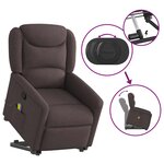 vidaXL Fauteuil inclinable de massage Marron foncé Tissu