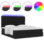 VidaXL Cadre de lit ottoman avec matelas noir 180x200 cm tissu