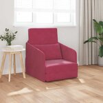 vidaXL Canapé-Lit Bordeaux 65 x 80 x 83 cm Velours