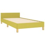 vidaXL Cadre de lit avec tête de lit Vert 90x190 cm Tissu