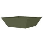 vidaXL Set de 5 jardinières en bol pour le jardin  en vert olive  dimensions 50x50x15 cm en acier.