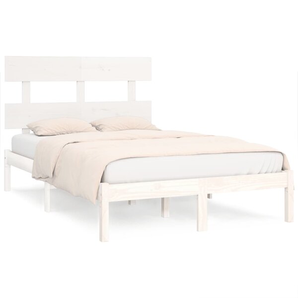 vidaXL Cadre de lit sans matelas blanc 160x200 cm bois massif