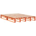 vidaXL Cadre de lit sans matelas cire marron 135x190cm bois pin massif