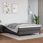 vidaXL Sommier à lattes de lit avec matelas Gris 140x200 cm Similicuir