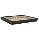 vidaXL Cadre de lit avec lumières LED sans matelas noir 180x200 cm