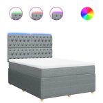 vidaXL Sommier à lattes de lit avec matelas Gris clair 160x200cm Tissu