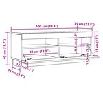 vidaXL Meuble TV Noir 100 x 35 x 40 cm Bois d'ingénierie