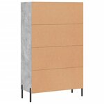 vidaXL Buffet haut gris béton 69 5x31x115 cm bois d'ingénierie