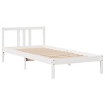 vidaXL Cadre de lit avec tête de lit sans matelas blanc 90x200 cm