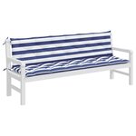 vidaXL Coussins de banc de jardin lot de 2 rayures bleues et blanches