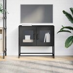 vidaXL Meuble TV noir 68x39x60 5 cm acier laminé à froid