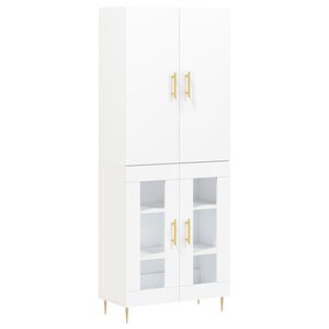 vidaXL Buffet haut Blanc 69 5x34x180 cm Bois d'ingénierie