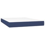 vidaXL Sommier à lattes de lit matelas et LED Bleu 140x190 cm Tissu
