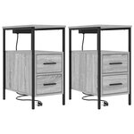 vidaXL Cabinet de chevet avec tiroir 2 Pièces Gris Sonoma 30 x 48 x 61 cm