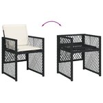 vidaXL Ensemble à manger de jardin 9Pièces coussins noir résine tressée