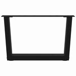 vidaXL Pieds de table basse en forme de V  2 pièces  noir  60 x (30-31 3) cm  acier