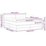 Lit avec sommier et matelas vidaXL Gris foncé 160x200 cm Velours