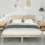 vidaXL Cadre de lit Marron 140 x 220 cm Bois massif en pin
