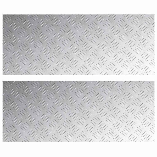 vidaXL Plaques à damier 2 Pièces Argent 100 x 40 cm Aluminium