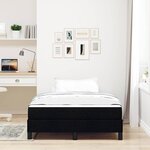 vidaXL Lit à ressorts avec matelas Noir 120 x 200 cm tissu