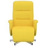 vidaXL Fauteuil inclinable avec repose-pieds jaune clair tissu