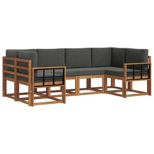 vidaXL Ensemble de canapés d'extérieur 6 pc Naturel et Anthracite