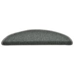 vidaXL Tapis d'escalier 15 pièces 56 x 17 x 3 cm Vert foncé Demi-rond