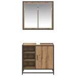 vidaXL Ensemble de mobilier de salle de bain 2 Pièces chêne artisanal