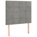 vidaXL Tête de lit Gris clair 80x5x118/128 cm Velours