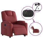 vidaXL Fauteuil inclinable électrique Rouge bordeaux Similicuir