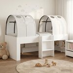vidaXL Lit avec Tunnel 4 Pièces Blanc Bois d'ingénierie