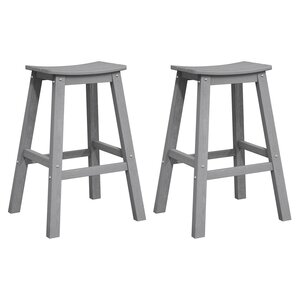 vidaXL Tabourets de bar 2 Pièces Gris clair HDPE