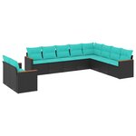 vidaXL Salon de jardin 10 Pièces avec coussins noir résine tressée