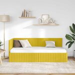 vidaXL Cadre de lit d'angle Jaune 90 cm x 200 cm tissu